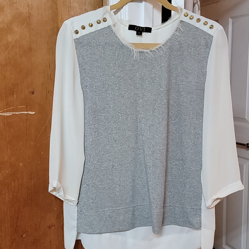 Grey and shear white sweatshirt